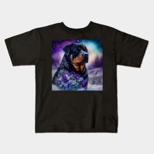 Rottweiler In The Snow Kids T-Shirt